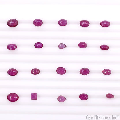 Ruby Wholesale Gemstones, 100% Natural Precious Gems, Pink Faceted Loose Gems, 6-9mm, Mix, 10 Carats