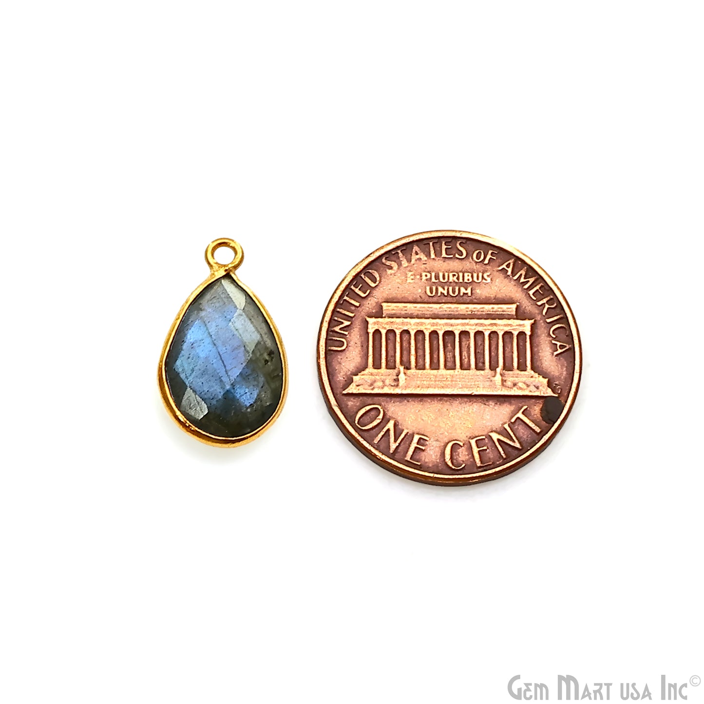 Pear Single Bail Gold Bezel 8x12mm Gemstone Connector