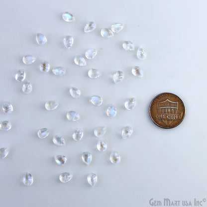 Rainbow Moonstone Wholesale Gemstones, 100% Natural Semi-Precious Gems, Rainbow Cabochons Loose Gems, 5x7mm, Pear, 5 Carats