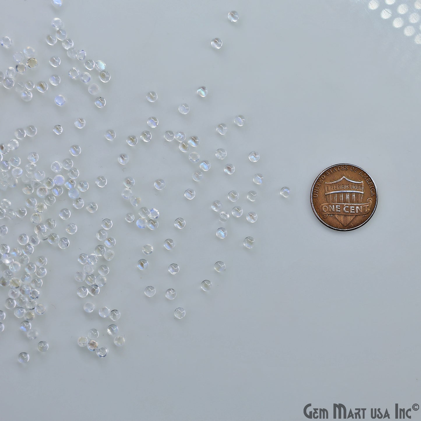 Rainbow Moonstone Wholesale Gemstones, 100% Natural Semi-Precious Gems, Rainbow Cabochons Loose Gems, 3mm, Round, 5 Carats