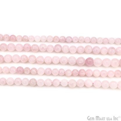 Rose Quartz Smooth Round Drilled Beads 9-10mm Waist Beads, Rondelle Bead Strand 13 Inch