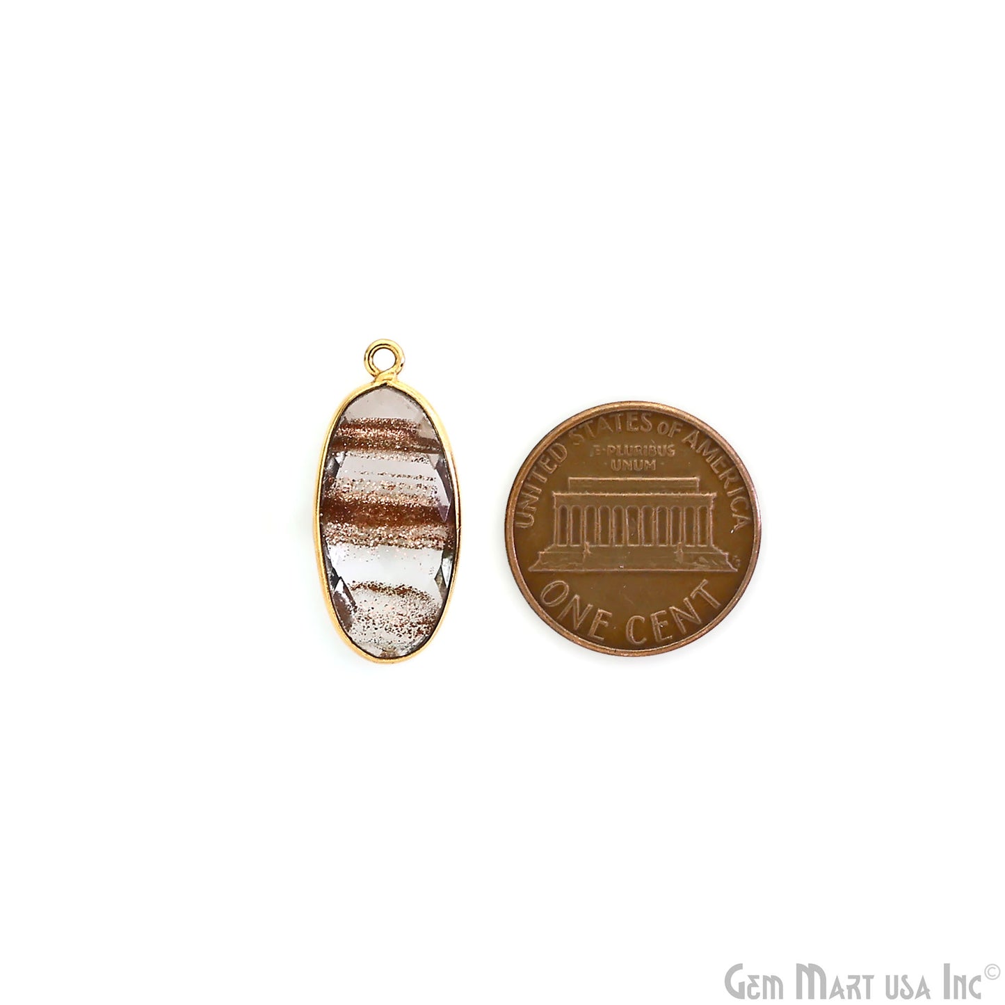 Oval 10x20mm Single Bail Gold Bezel Gemstone Connector