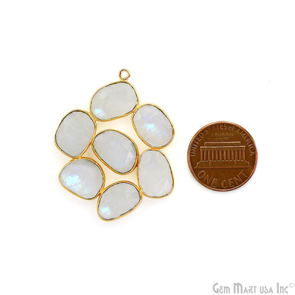 Rainbow Moonstone Gold Plated 37mm Dangle Finding Component