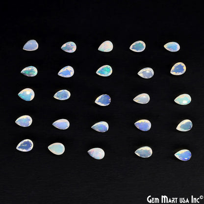 Ethiopian Opal Wholesale Gemstones, 100% Natural Precious Gems, Rainbow Faceted Loose Gems, 6x9mm, Pears, 4PC