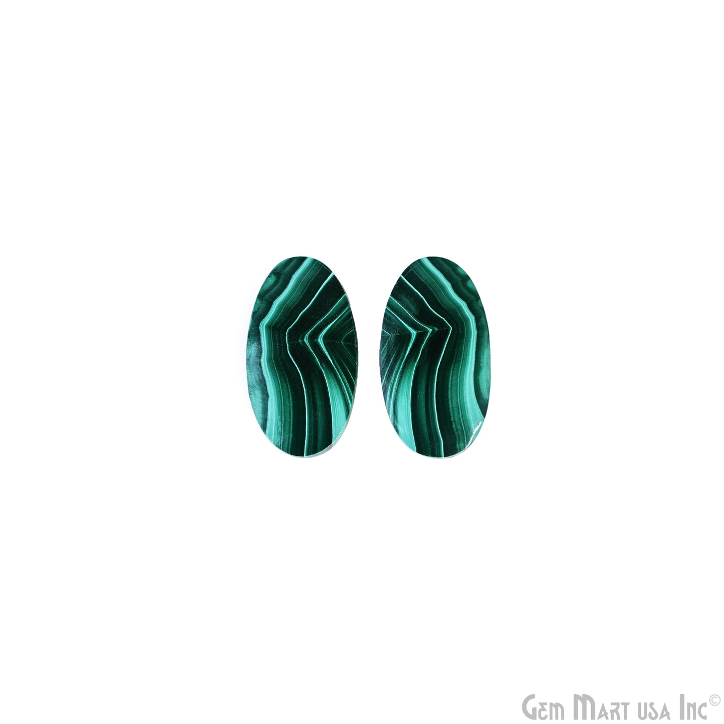 Malachite Oval Shape 28x13mm Loose Gemstone For Earring Pair