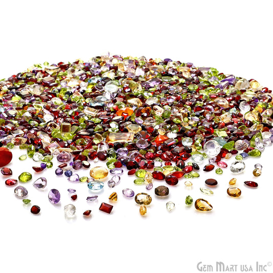 Mix Broken Wholesale Gemstones, 100% Natural Semi-Precious Gems, Multi Color Faceted Loose Gems, 4-8mm, Mixed, 1000 Carats