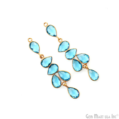 Swiss Blue Topaz 54x14mm Single Bail Chandelier Finding Component