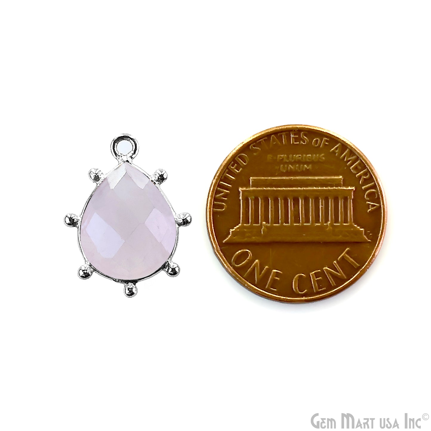 Pears 18x13mm Design Bezel Silver Plated Single Bail Gemstone Connector