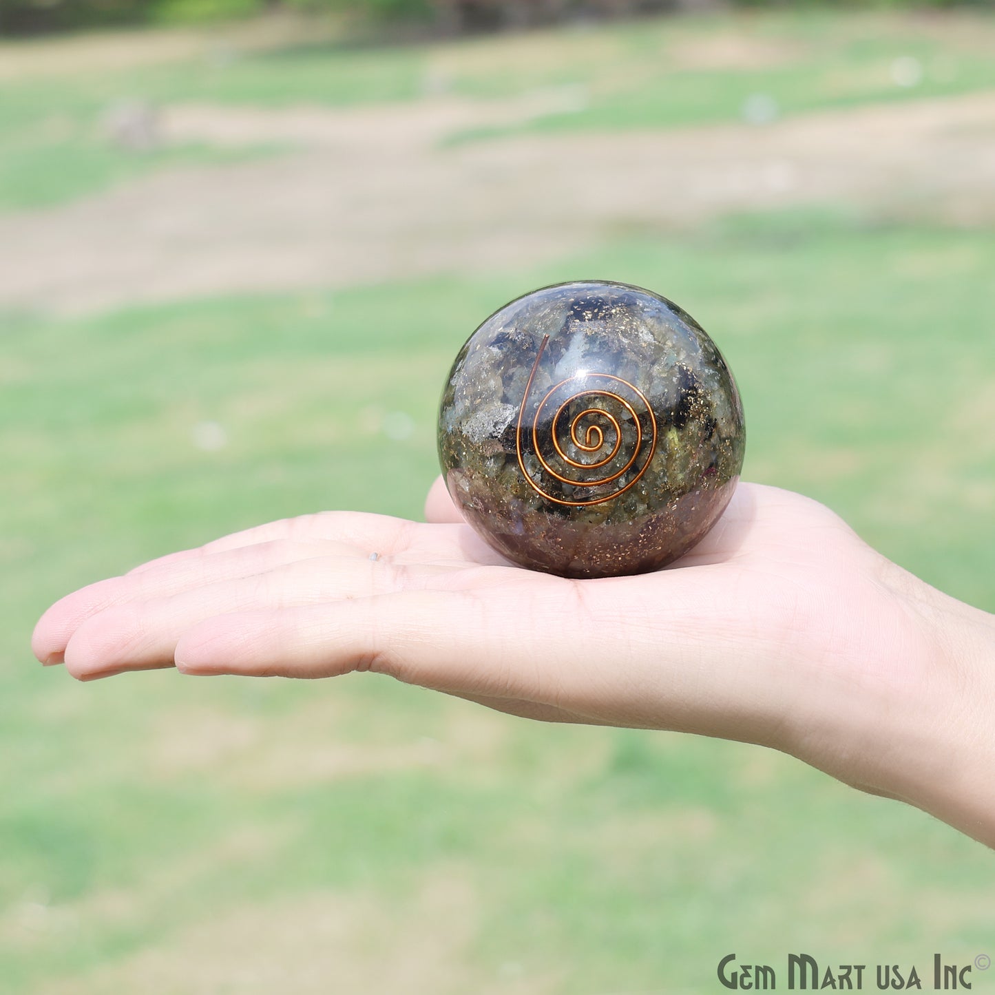 Labradorite Healing Gemstone Sphere 2" - Reiki Meditation Ball, Chakra Balancing, Orgone Energy, Spiritual Healing, Home Decor