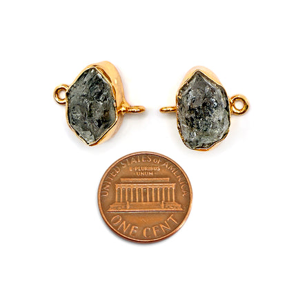 Herkimer Diamond Organic 19x15mm Gold Plated Finding Earing Connector