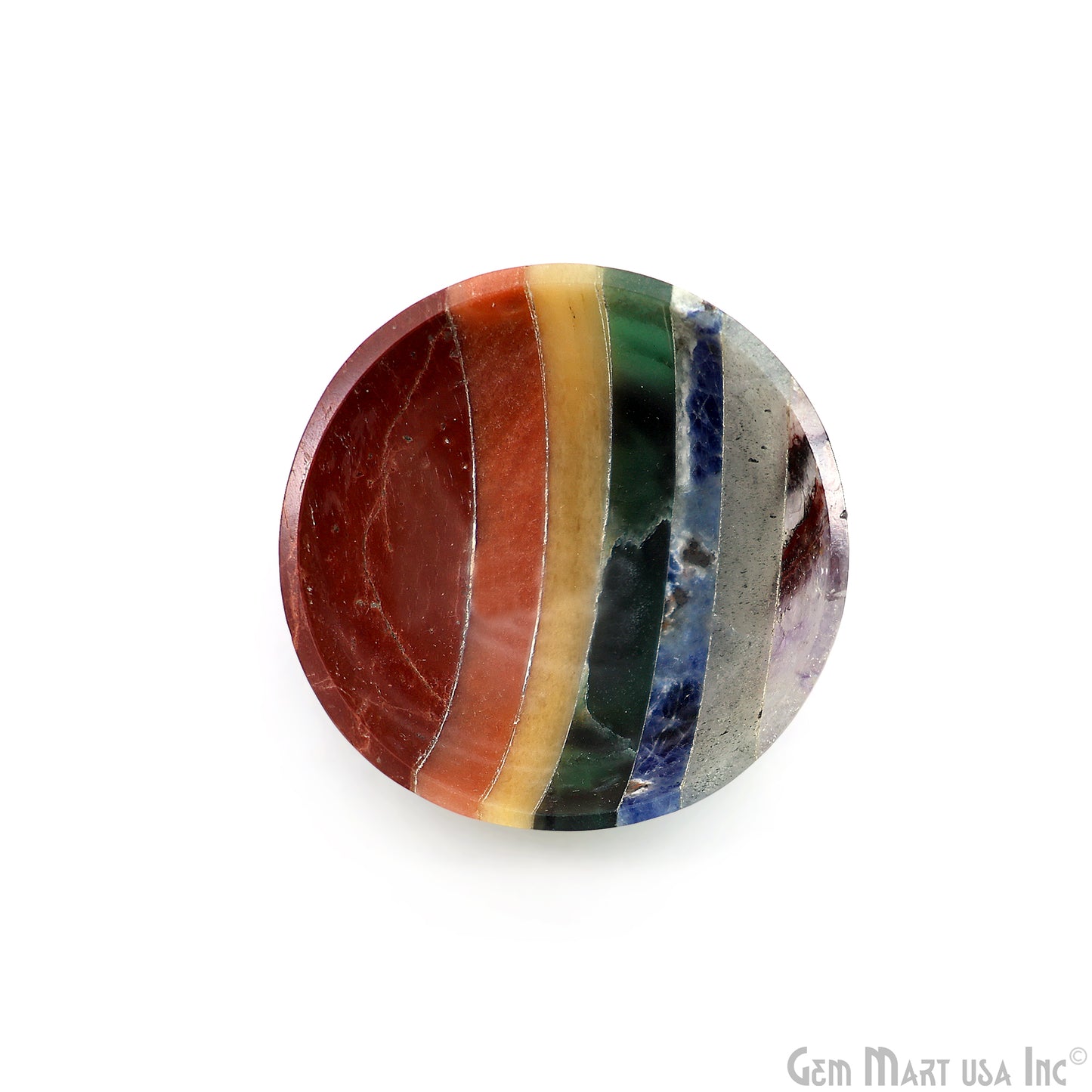 Seven Chakra Mini Carved Gemstone Bowl Cup 2 inch