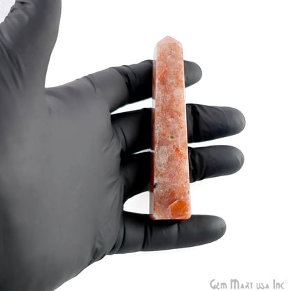 Sunstone Gemstone Rectangle Tower Shape 4Inch Crystal Tower Obelisk Healing Meditation Gemstones