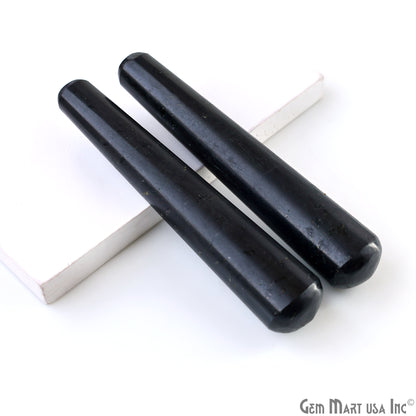 Black Tourmaline Handmade Massage Wand 4" - Reiki Healing Crystal, Chakra Healing Tool, Healing Stone for Wellness Tool, Gift