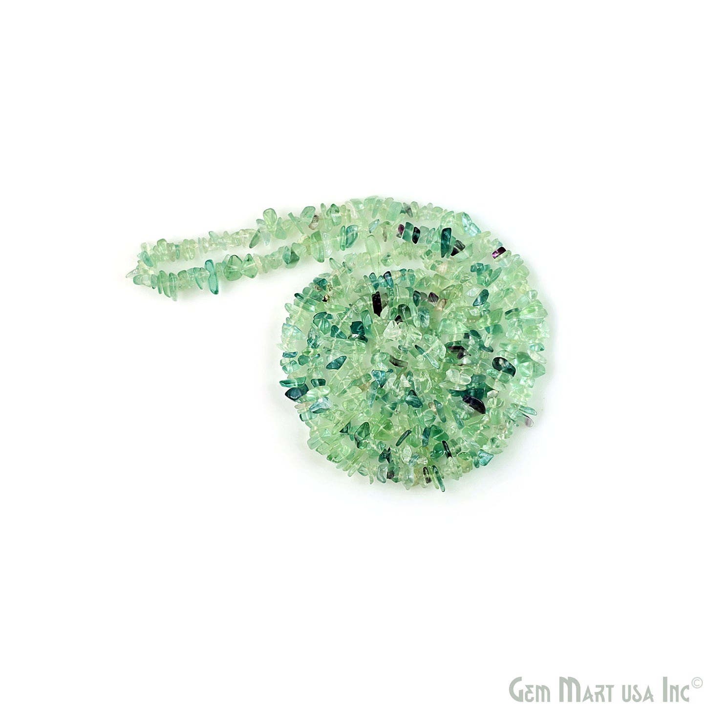 Fluorite Chip Beads, 34 Inch, Natural Chip Strands, Drilled Strung Nugget Beads, 3-7mm, Polished, GemMartUSA (CHFL-70001)