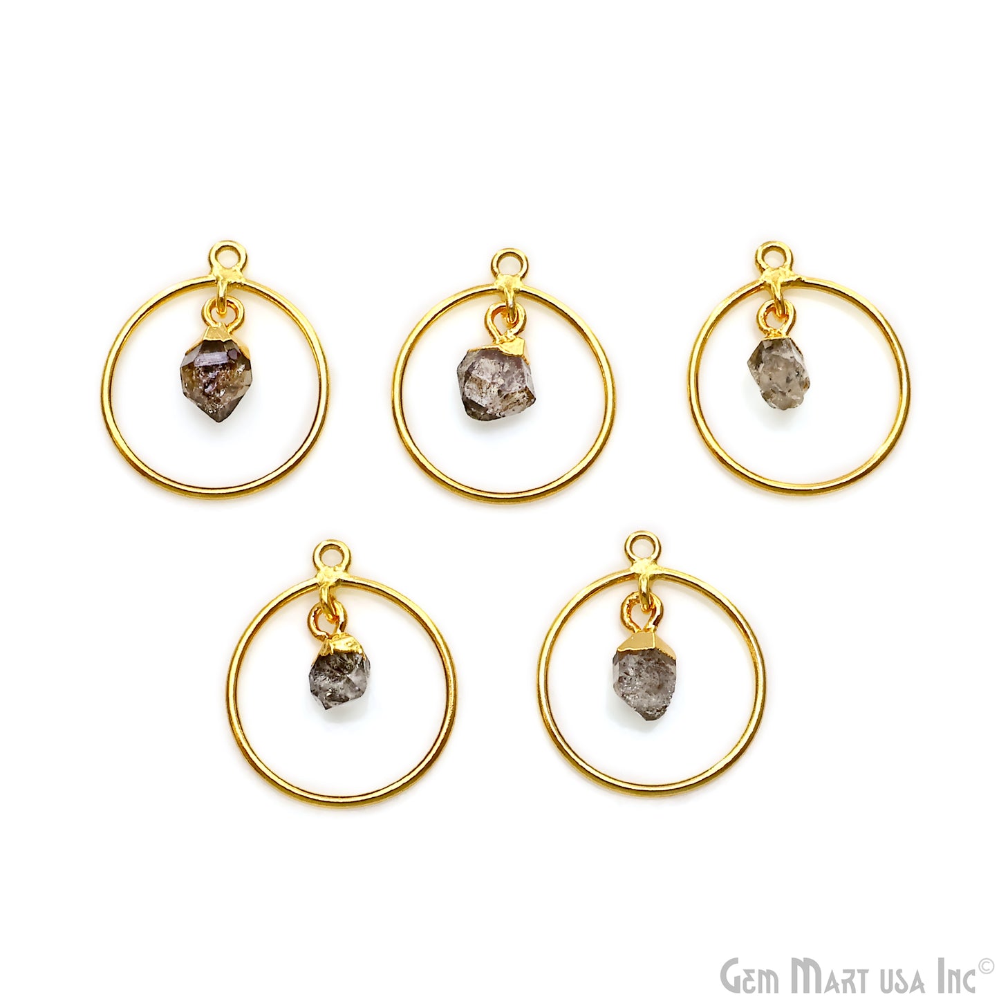 DIY Round Rough Gemstone Connector - 1pc