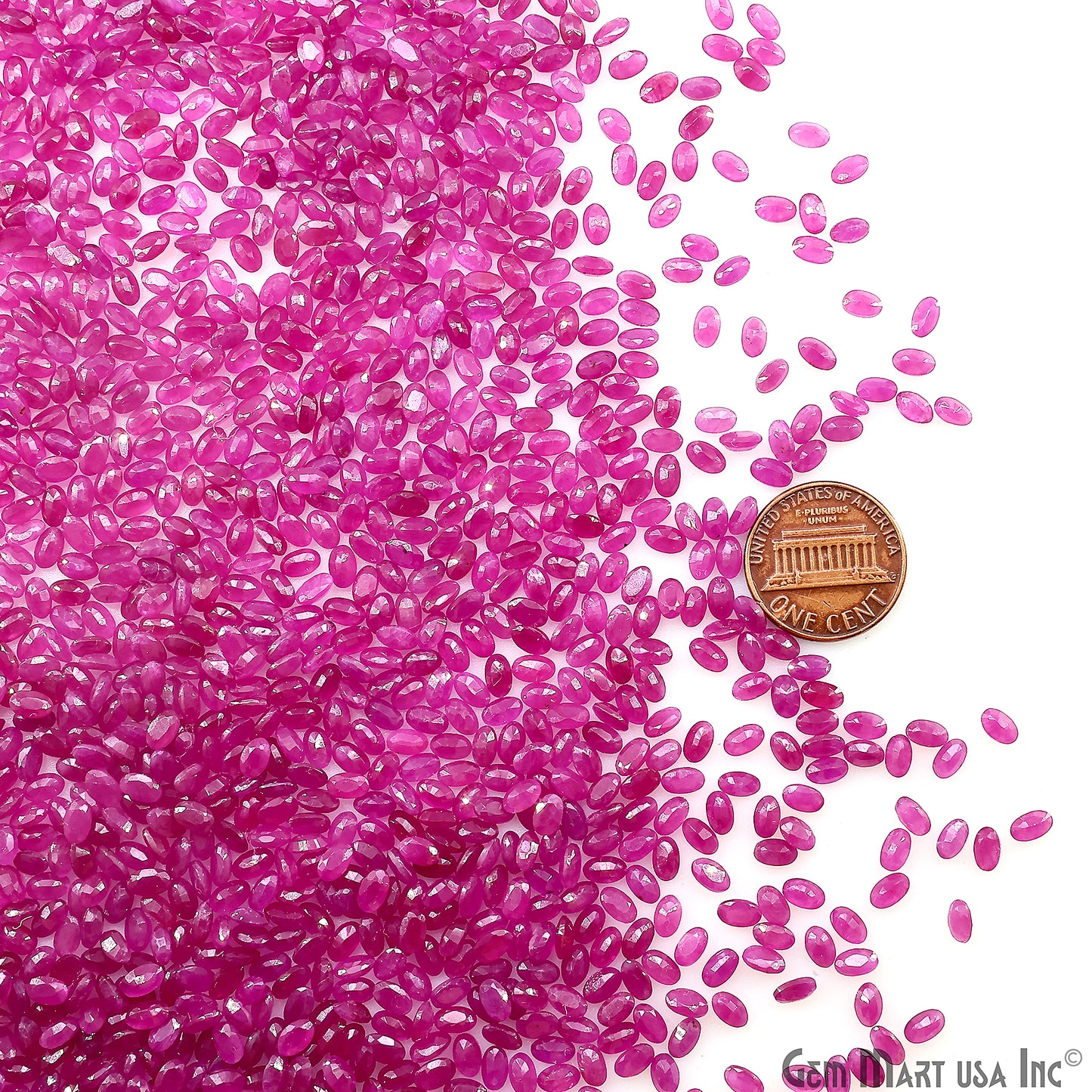 Ruby Wholesale Gemstones, 100% Natural Precious Gems, Pink Faceted Loose Gems, 5x3mm, Oval, 5 Carats