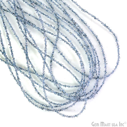 Sky Blue Herkimer Diamond Crystal 2-3mm Free Form Uncut Beads 16" Strand