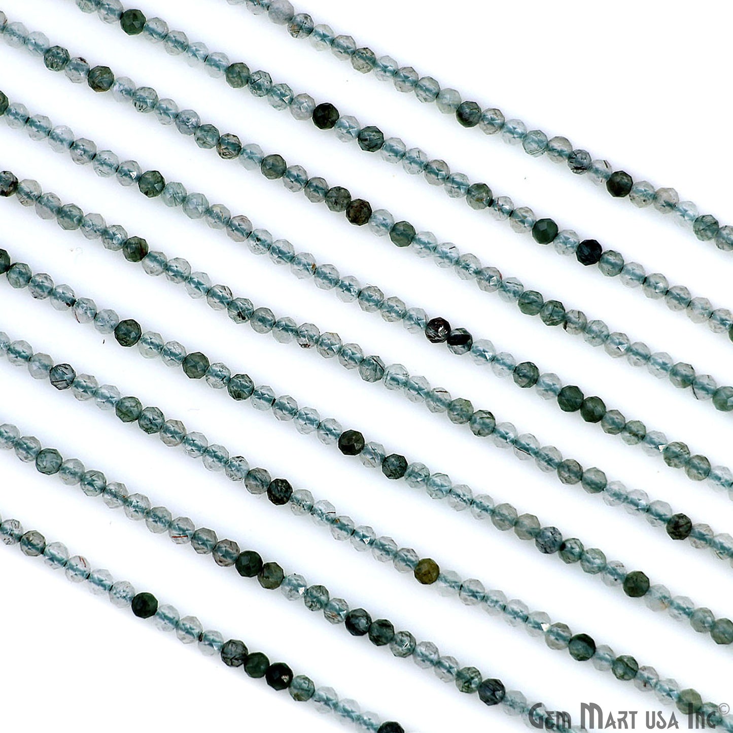 Green Fluorite Rondelle Beads, 12-13 Inch Gemstone Strands, Drilled Strung Nugget Beads, Faceted Round, 2-2.5mm