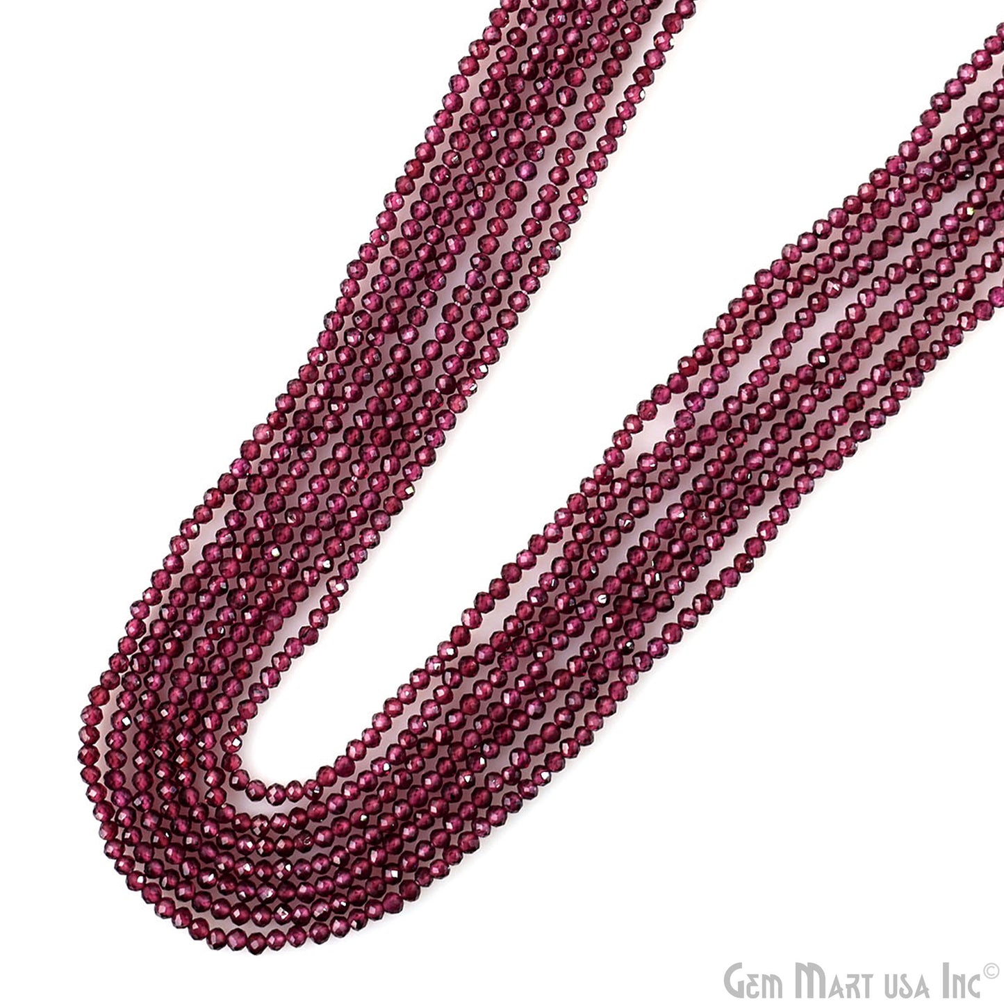 Rhodolite Rondelle Beads, 12-13 Inch Gemstone Strands, Drilled Strung Nugget Beads, Faceted Round, 2-2.5mm