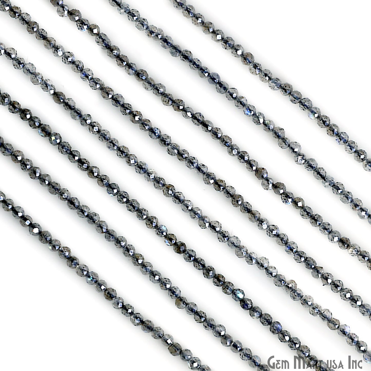 Mystique Labradorite Rondelle Beads, 12-13 Inch Gemstone Strands, Drilled Strung Nugget Beads, Faceted Round, 1.5-2mm