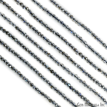 Mystique Labradorite Rondelle Beads, 12-13 Inch Gemstone Strands, Drilled Strung Nugget Beads, Faceted Round, 1.5-2mm