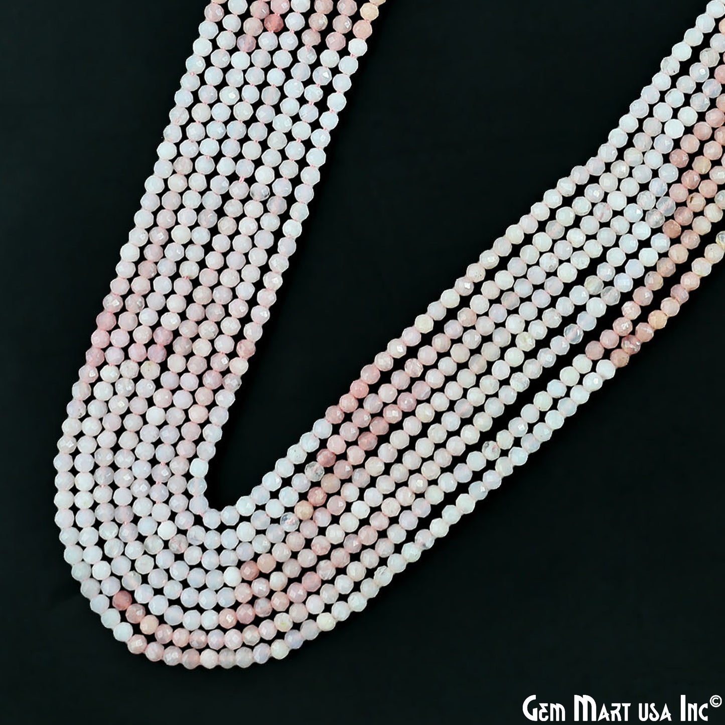 Pink Opal Rondelle Beads, 12-13 Inch Gemstone Strands, Drilled Strung Nugget Beads, Faceted Round, 2-2.5mm