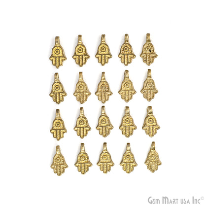 Antique Brass Hamsa Hand Turkish Jewelry Charms, Gold Boho Tribal Findings, Hand of Fatima, unique gift for her, Ethnic Amulets