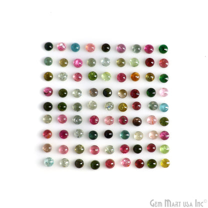 Multi Tourmaline Round Cabochon, 4mm, 5 Carats, 100% Natural Cabochon Loose Gems, Wholesale Gemstones