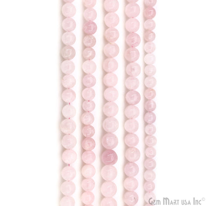 Rose Quartz Smooth Round Drilled Beads 9-10mm Waist Beads, Rondelle Bead Strand 13 Inch