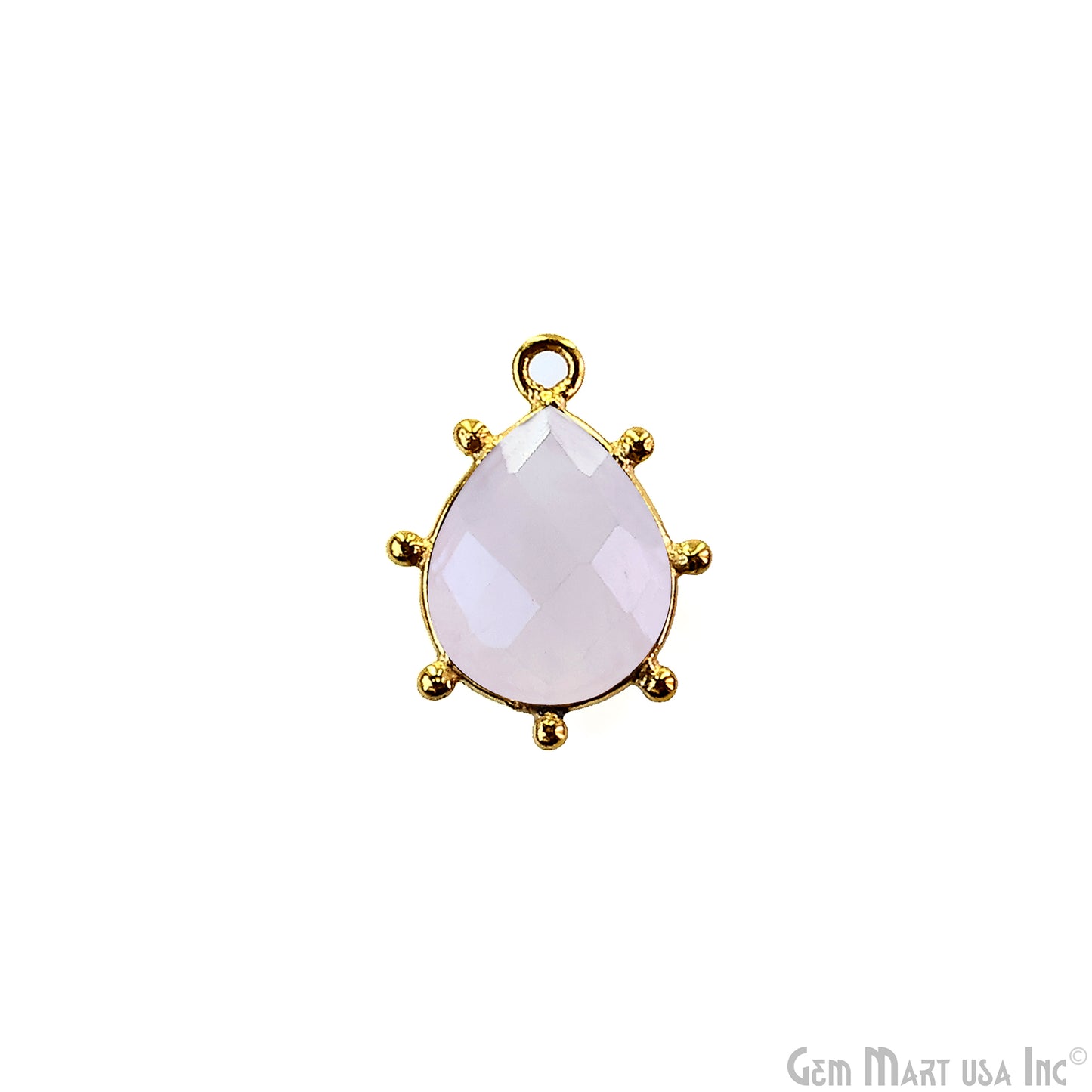 Pears 18x13mm Design Bezel Gold Plated Single Bail Gemstone Connector