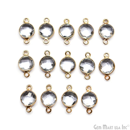 Round 8mm Gold Plated Double Bail Gemstone Connectors