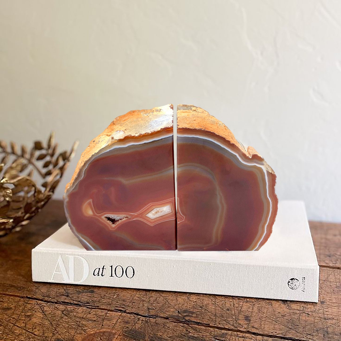 Red Agate Bookend Pair, Natural Geode Bookend, Unique Crystal Bookend Set, Home Decor, Free Shipping