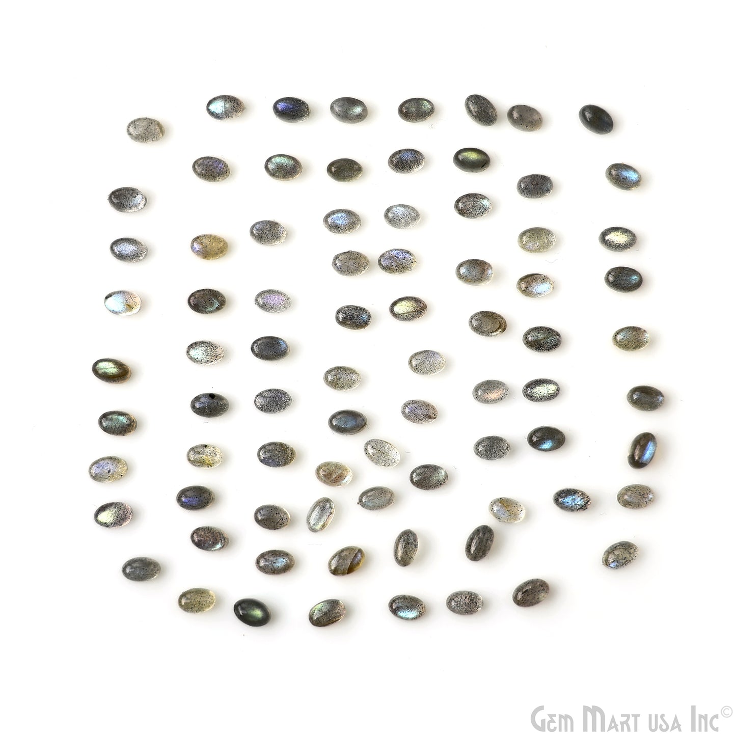 Labradorite Wholesale Gemstones, 100% Natural Semi-Precious Gems, Grey Cabochons Loose Gems, 6x4mm, Oval, 5 Carats