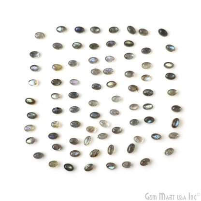 Labradorite Wholesale Gemstones, 100% Natural Semi-Precious Gems, Grey Cabochons Loose Gems, 6x4mm, Oval, 5 Carats
