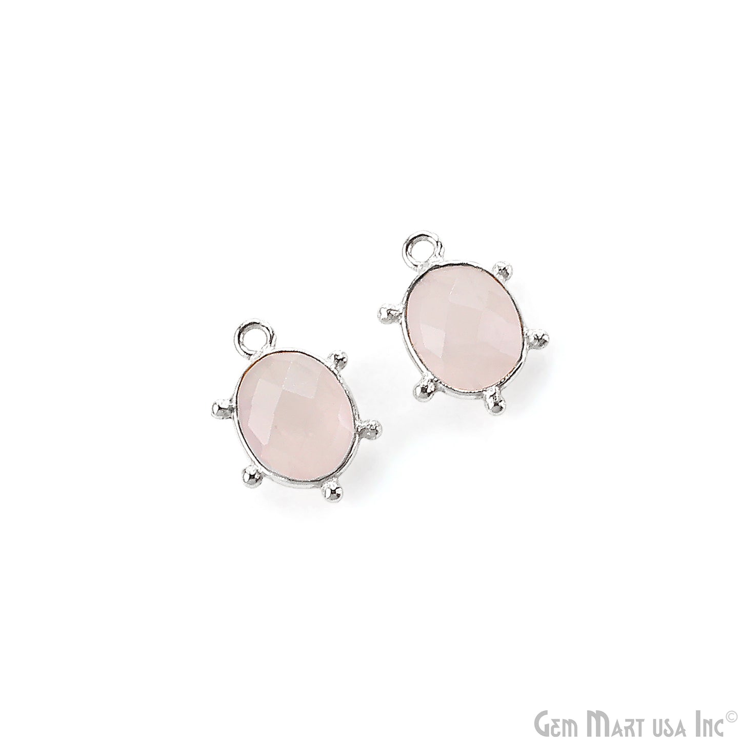 Oval 15x11mm Design Bezel Silver Plated Single Bail Gemstone Connector