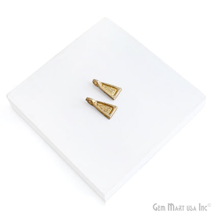 Brass Geometric Triangular Egyptian Antique Charms, Tribal Boho Vintage Finding Charms, Pyramid Amulets for Jewelry Supply