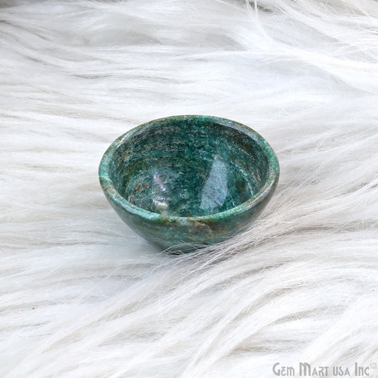 Natural Green Jasper Mini Carved Gemstone Bowl Cup 2 inch