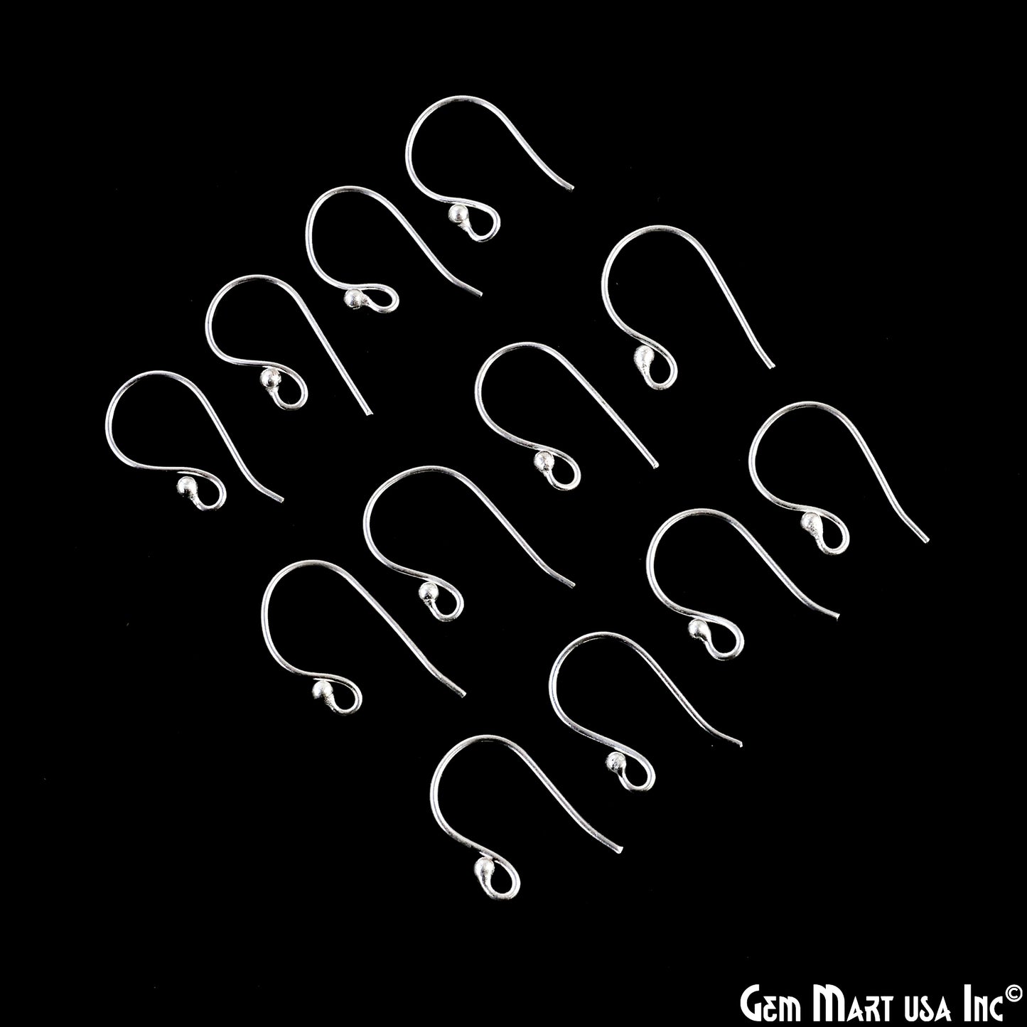 10 Pair Lot Silver Plated 20x10mm Earring Fish Hooks Findings