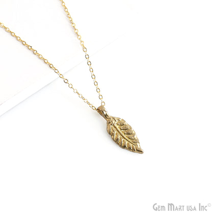 Brass Leaf Shaped Antique Pendant Charms, Gold Plated Fern Charm for Jewelry Making Supply, Tribal Boho Charms, gift for mom & her