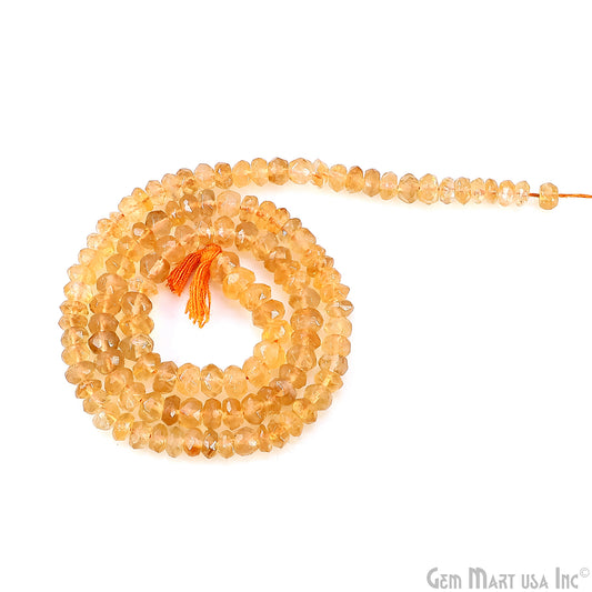 Citrine Faceted Round Drilled Beads 2-4mm Waist Beads, Rondelle Bead Strand 13 Inch
