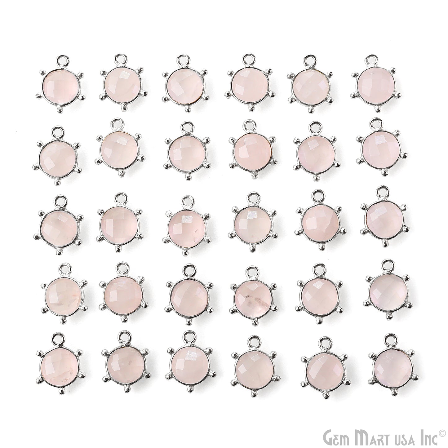 Round 13x11mm Design Bezel Single Plated Single Bail Gemstone Connector