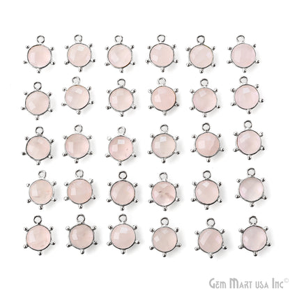 Round 13x11mm Design Bezel Single Plated Single Bail Gemstone Connector