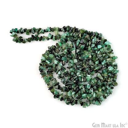 Emerald Chip Beads, 34 Inch, Natural Chip Strands, Drilled Strung Nugget Beads, 3-7mm, Polished, GemMartUSA (CHEM-70001)