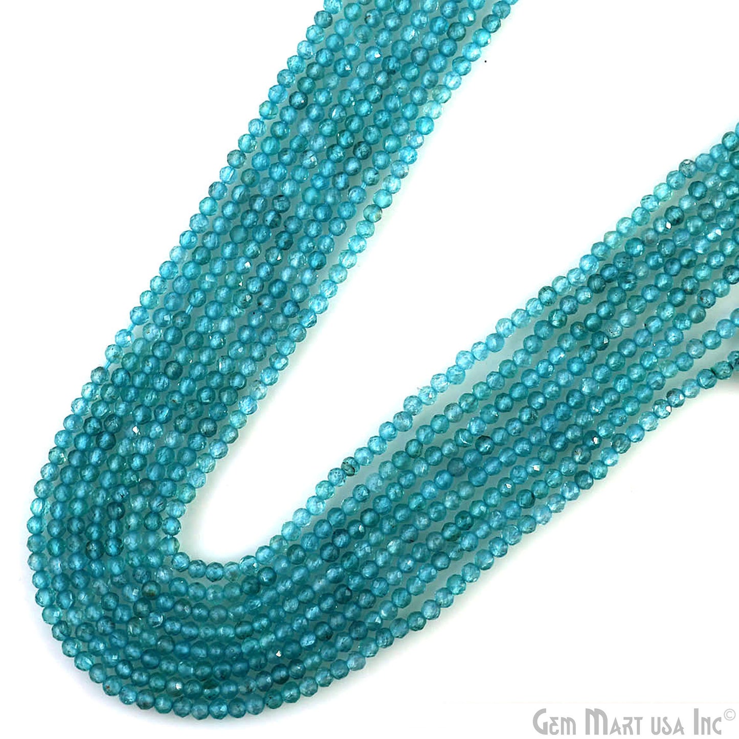 Apatite Rondelle Beads, 13 Inch Gemstone Strands, Drilled Strung Nugget Beads, Faceted Round, 2.5-3mm