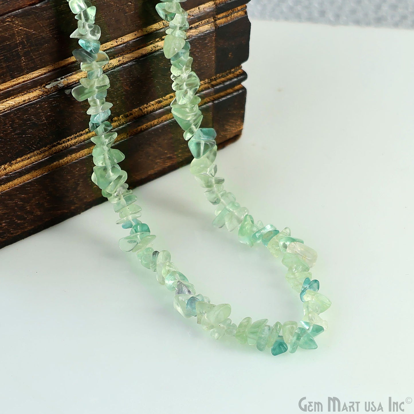Fluorite Chip Beads, 34 Inch, Natural Chip Strands, Drilled Strung Nugget Beads, 3-7mm, Polished, GemMartUSA (CHFL-70001)