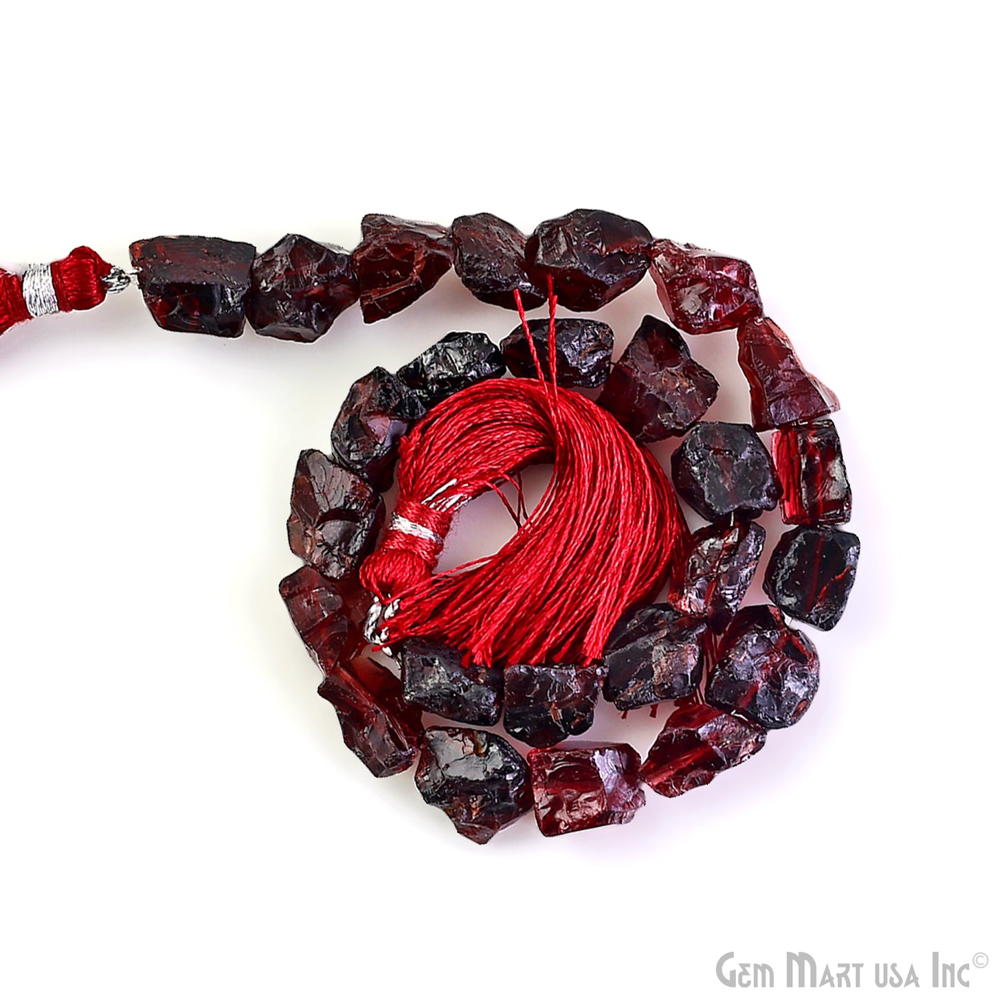 Garnet Rough Beads, 9 Inch Gemstone Strands, Drilled Strung Briolette Beads, Free Form, 7x5mm