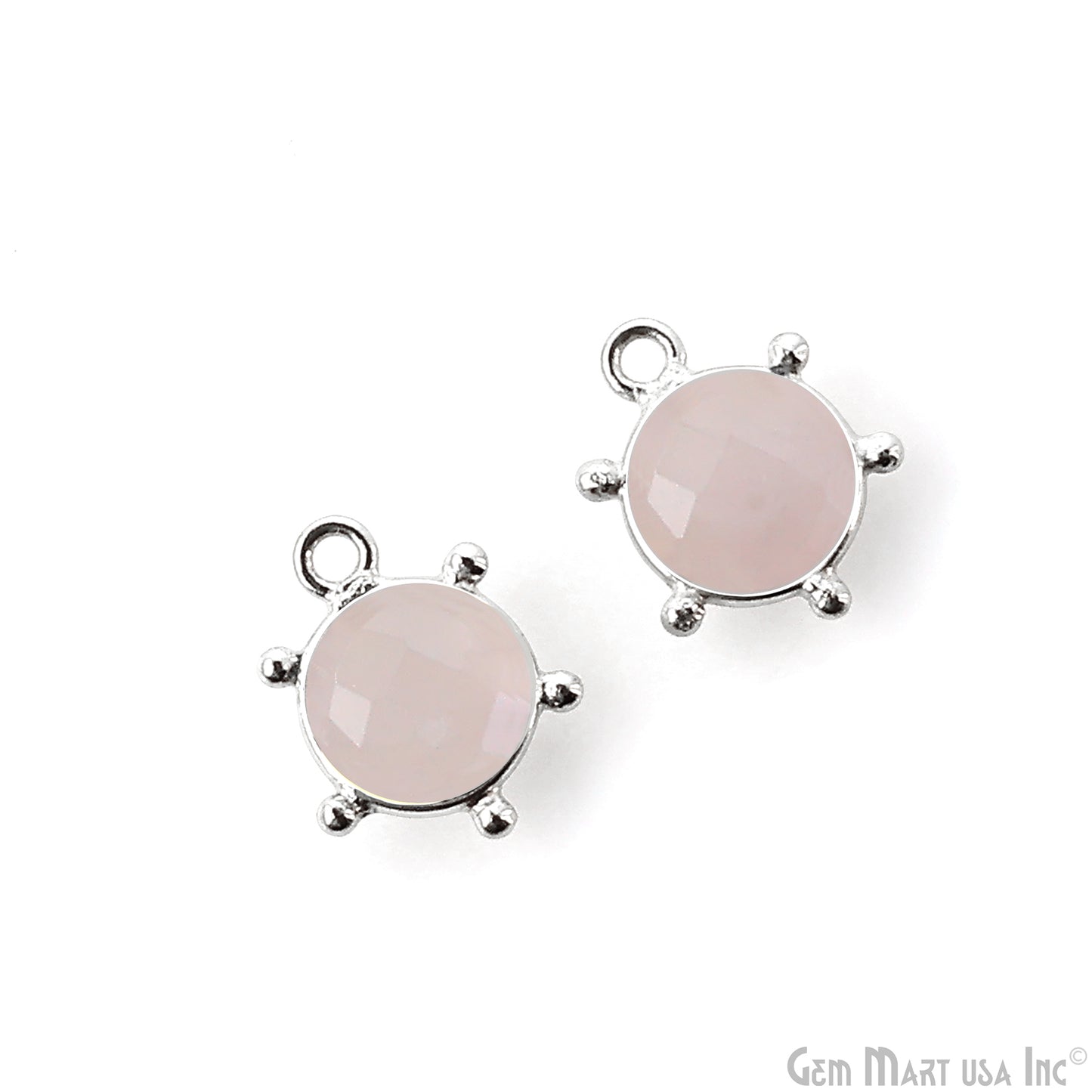Round 13x11mm Design Bezel Single Plated Single Bail Gemstone Connector