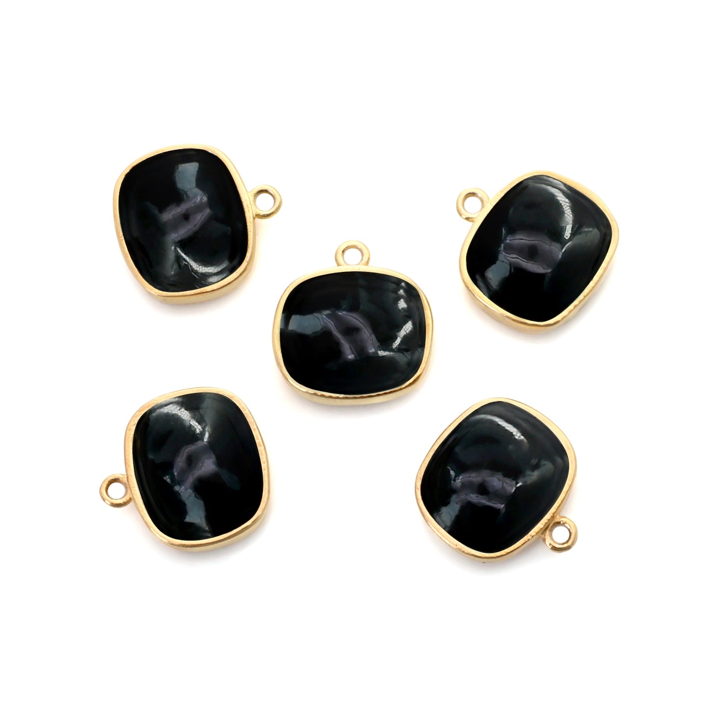 Gemstone Octagon 10x12mm Gold Plated Single Bail Gemstone Connector