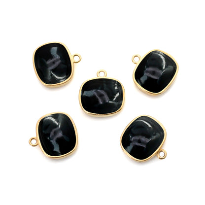 Gemstone Octagon 10x12mm Gold Plated Single Bail Gemstone Connector