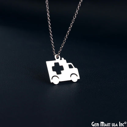 Ambulance Charm Laser Finding Silver Plated Charm For Bracelets & Pendants